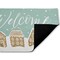 Welcome Snowy Gingerbread Houses Printed Outdoor Door Floor Mat, 18x30, Made in USA - Holiday Ready